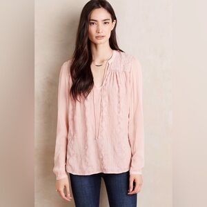 Anthropologie Tiny Blush Romantic Boho Top